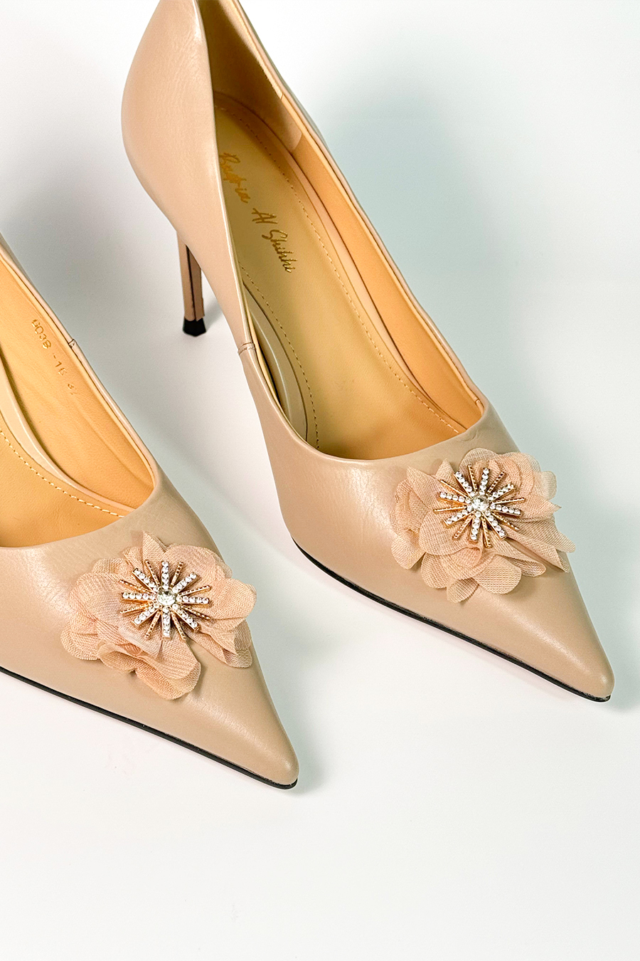 khaki leather High heels