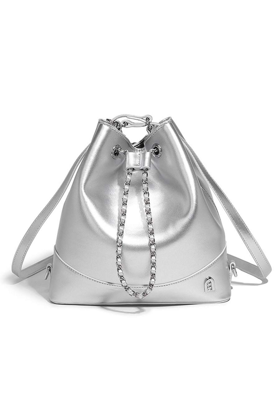 Shine silver leather bag