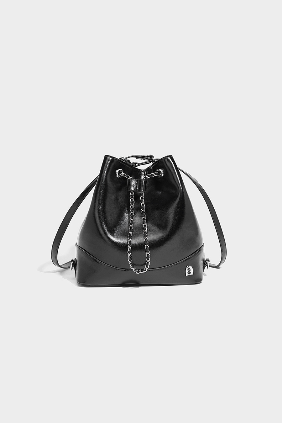 black leather bag