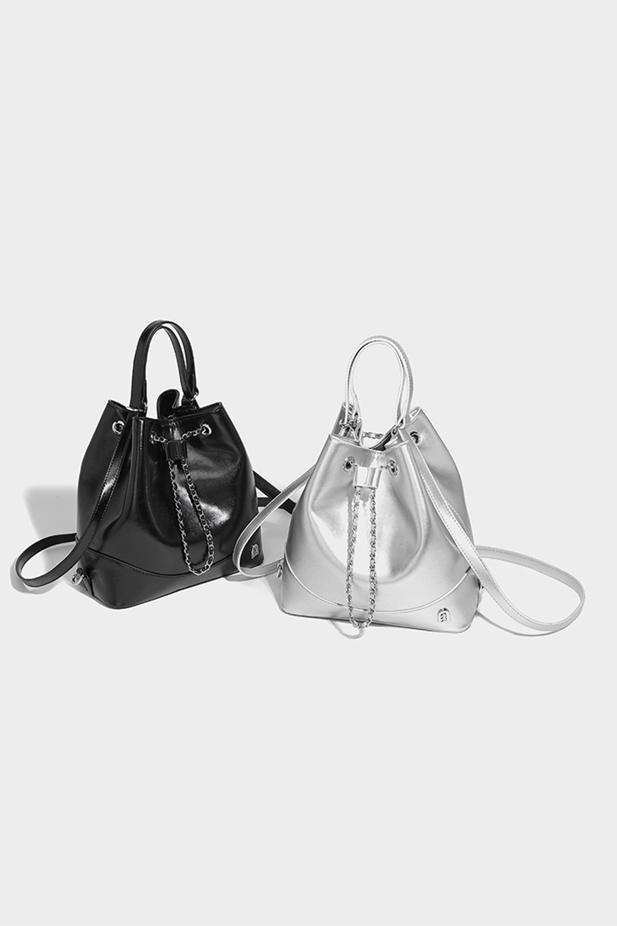 black leather bag