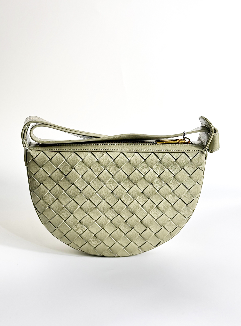 1 حقيبة يد من الجلد الطبيعي باللون الأخضر - الصورة 1