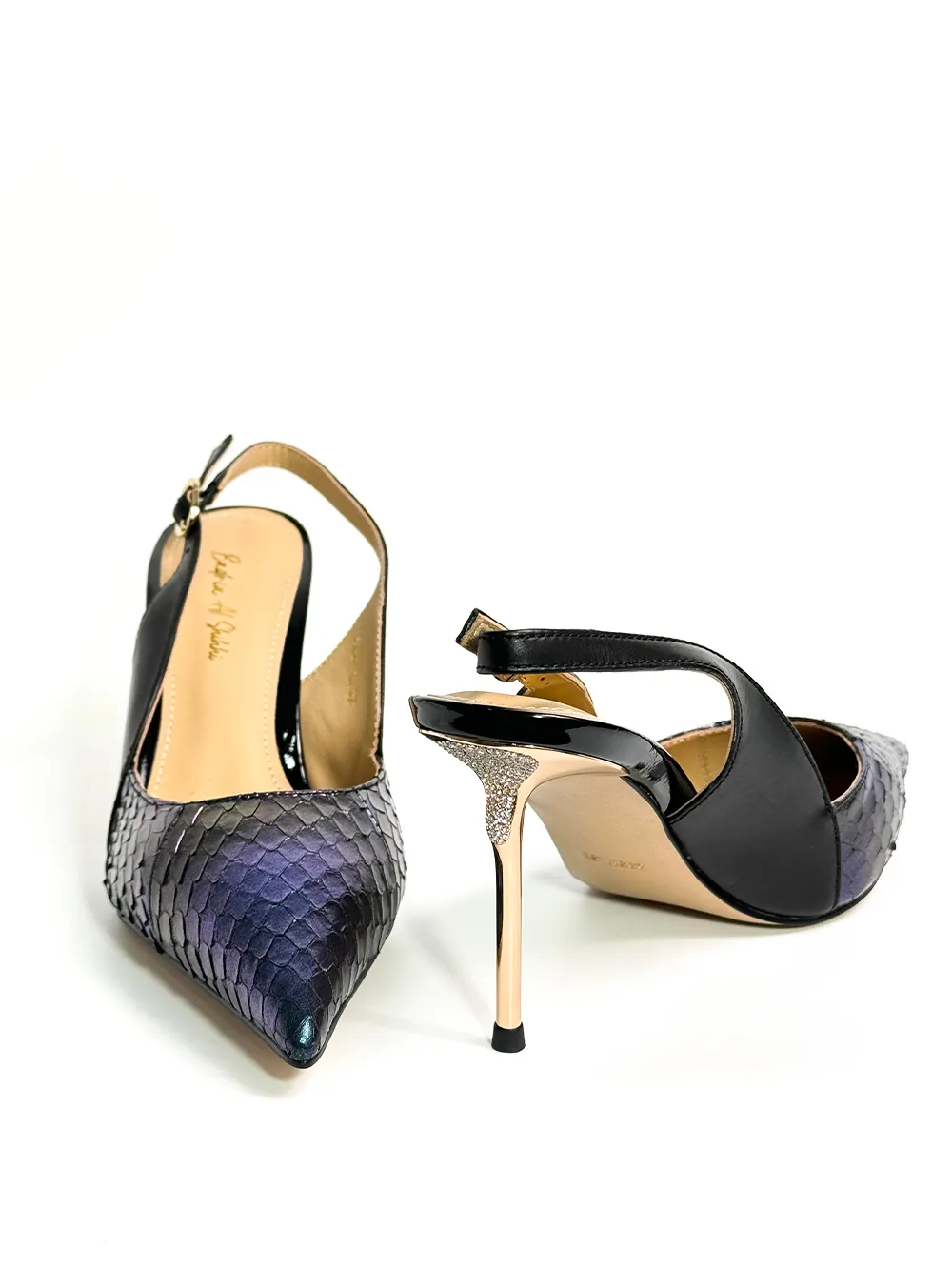 202412190600254 حذاء بكعب عالٍ من جلد الثعبان الملون - الصورة 4