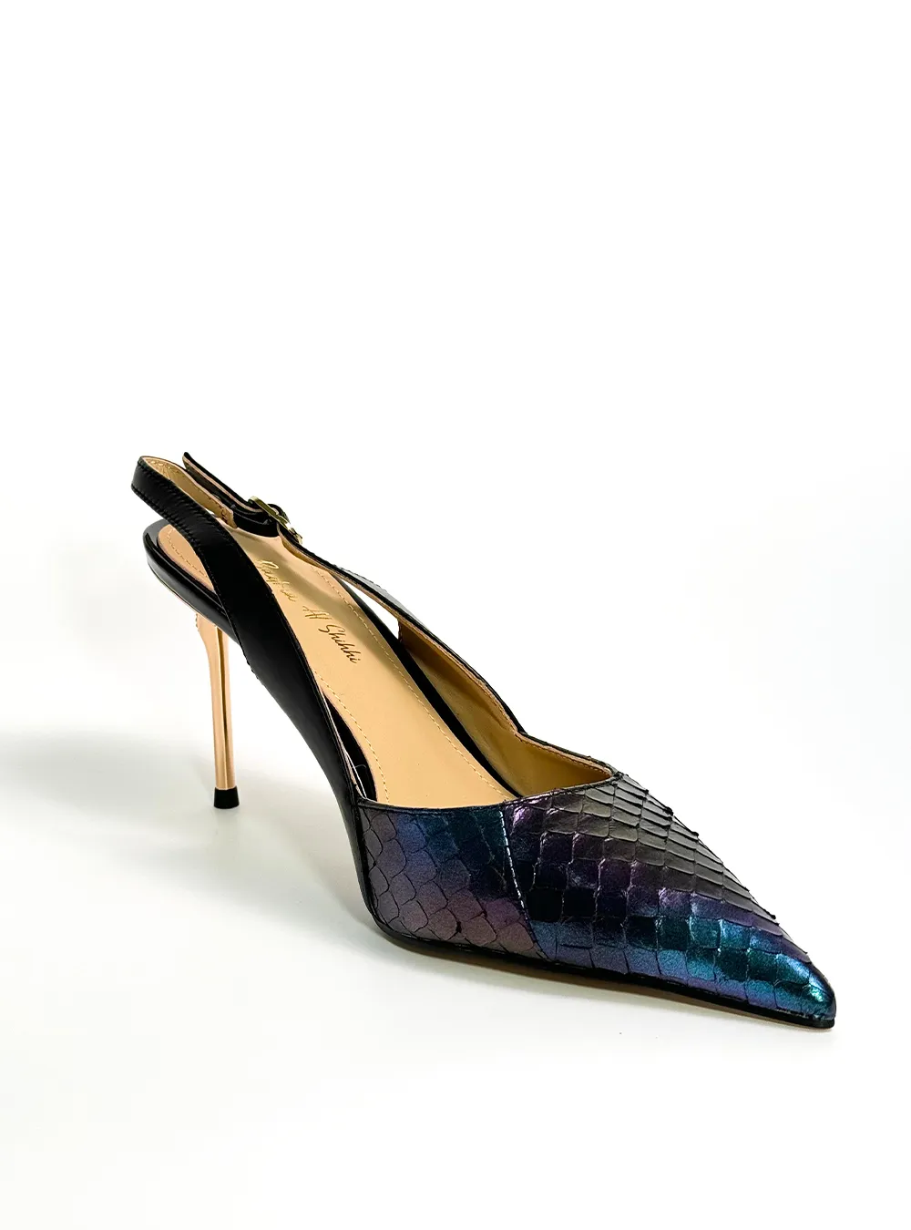 202412190600265 حذاء بكعب عالٍ من جلد الثعبان الملون - الصورة 5