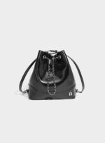 Leather bag (shiny silver - black) - Image 6