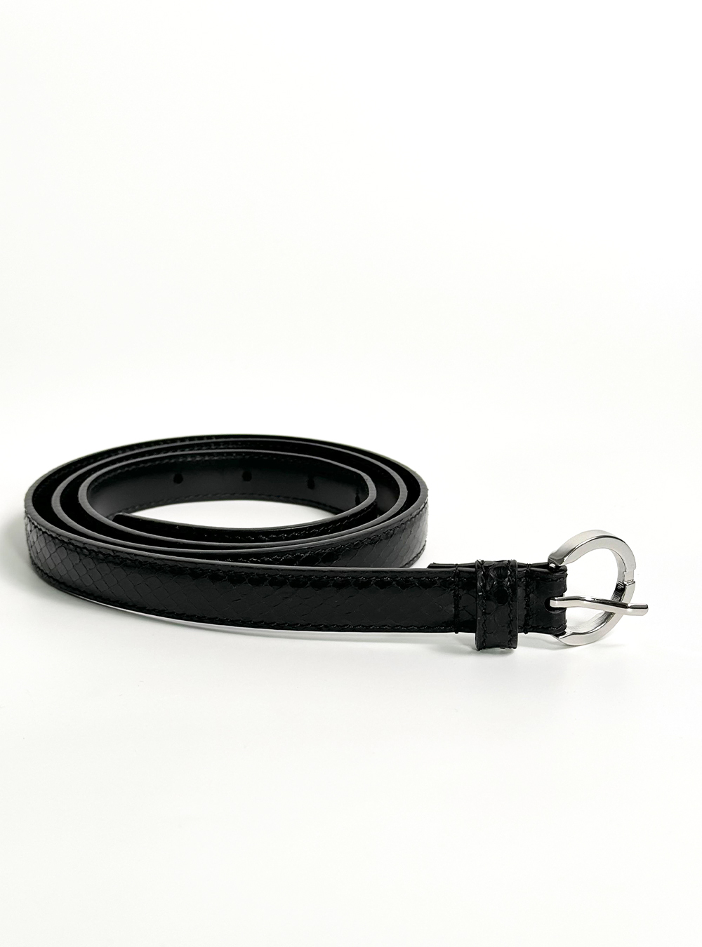 BLACK BELT WITH BLACK BUCKLE 1-1 Snakeskin belt - Image 7