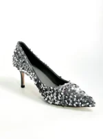 أحذية  لامعة ( فضية -سوداء) - الصورة 4