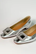 Shiny Leather Sneakers (Black-Silver) - Image 5