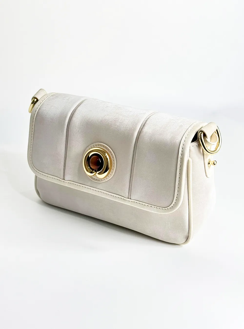 شنطة 55 حقيبة يد من الجلد الطبيعي باللون الأبيض - الصورة 1