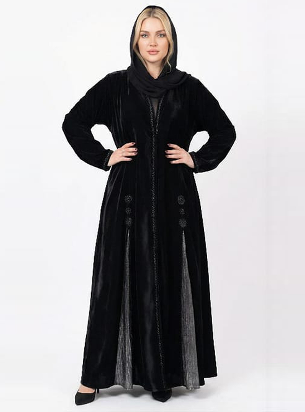 12 The velvet Onyx Abaya - الصورة 1