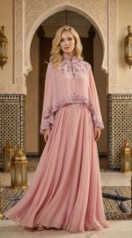 long sleeve pink dress