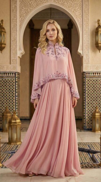 long sleeve pink dress